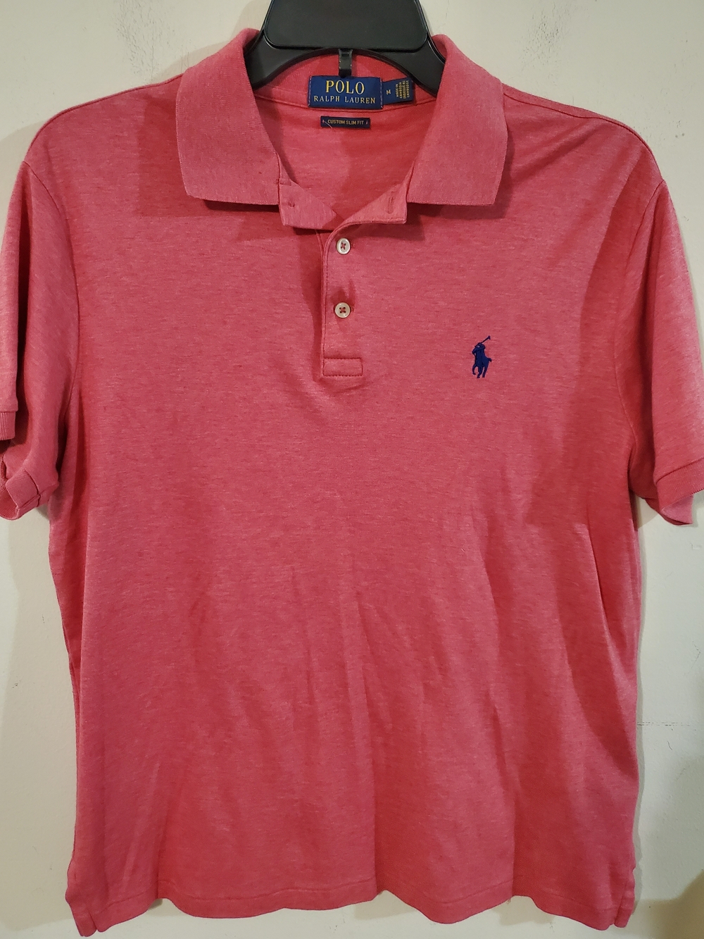 Polo by Ralph Lauren Men’s Pink Coral Polo Shirt Slim Fit Medium